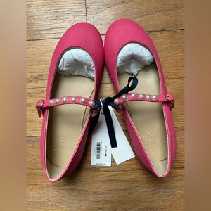 Janie and Jack Pink Flats with pearls